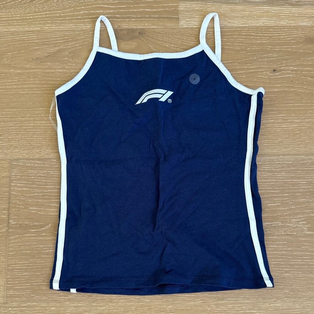 Aeropostale Formula 1 Logo Cami Top Size S Blue White